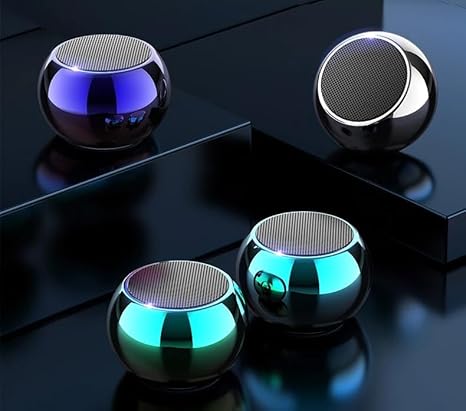 EDNITA jbl Ultra Mini Wireless Bluetooth Speaker with Heavy Metal Electroplating Round Speaker | Wireless Power Button Controlled, Long Lasting Battery & Quick Charge Pack of 1 (Multicolor)