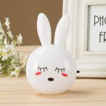 Chocozone Plug in Rabbit Night Lamp for Bedroom Night Light for Kids Room (White)