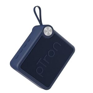 pTron Funk Rap 10W Mini Bluetooth Speaker with Pristine Sound, 8 Hours Playtime, Multi-Playback Modes-BT5.4/TF Card/USB, Front Metal Grill, Type-C Fast Charging, Multi-Function Control Buttons (Blue)