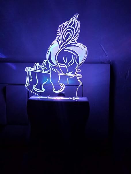 LYNREX Krishna Acrylic 7 Color Changing 3D Illusion LED Night Lamp. for Gift,Home,livingroom,Bedroom(Multicolour)
