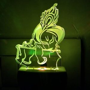 LYNREX Krishna Acrylic 7 Color Changing 3D Illusion LED Night Lamp. for Gift,Home,livingroom,Bedroom(Multicolour)