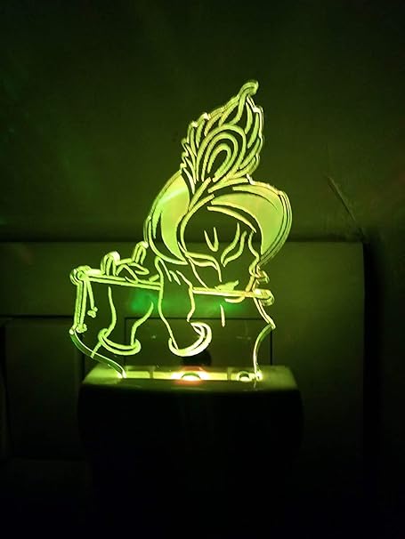LYNREX Krishna Acrylic 7 Color Changing 3D Illusion LED Night Lamp. for Gift,Home,livingroom,Bedroom(Multicolour)