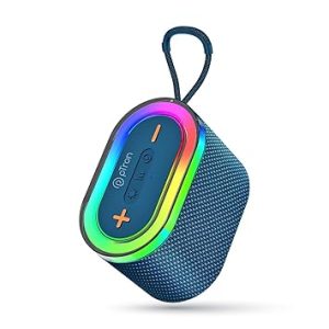 pTron Fusion Pop 12W Bluetooth Speaker with Pristine Sound, 10hrs Playback, Rhythmic RGB LEDs, Multi-Play Modes BT5.3/TF Card/USB/Aux-in, TWS Feature, Integrated Button Controls, Type-C Charging(Blue)