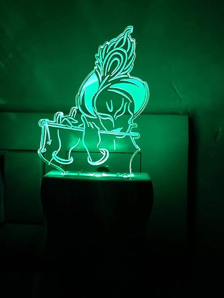LYNREX Krishna Acrylic 7 Color Changing 3D Illusion LED Night Lamp. for Gift,Home,livingroom,Bedroom(Multicolour)