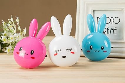 Chocozone Plug in Rabbit Night Lamp for Bedroom Night Light for Kids Room (White)