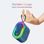 pTron Fusion Pop 12W Bluetooth Speaker with Pristine Sound, 10hrs Playback, Rhythmic RGB LEDs, Multi-Play Modes BT5.3/TF Card/USB/Aux-in, TWS Feature, Integrated Button Controls, Type-C Charging(Blue)