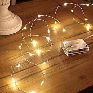 NIYAMAX 3-Meter Waterproof Copper Wire Fairy Lights, Battery-Powered with 30 Warm White LEDs for Diwali, Christmas, Valentine's Day, and Decorations(Pack of 1)