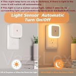 VazzLox Night Lamp for Bedroom 4PCS Smart Sensor Automatic ON/OFF Dim LED Light Energy Saving 0.5W Night Light Long Life Plug in Bed Lamps for Bedroom Lights for Hallway Stairs Kitchen Bathroom (Warm)