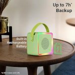 ZEBRONICS County 8, Portable Bluetooth Speaker, 8 Watts, Upto 7 Hours Playback, Passive Radiator, BTv5.3 | TWS | USB | mSD, RGB LED, Call Function, Compact Design, Carry Strap (Green)