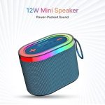 pTron Fusion Pop 12W Bluetooth Speaker with Pristine Sound, 10hrs Playback, Rhythmic RGB LEDs, Multi-Play Modes BT5.3/TF Card/USB/Aux-in, TWS Feature, Integrated Button Controls, Type-C Charging(Blue)